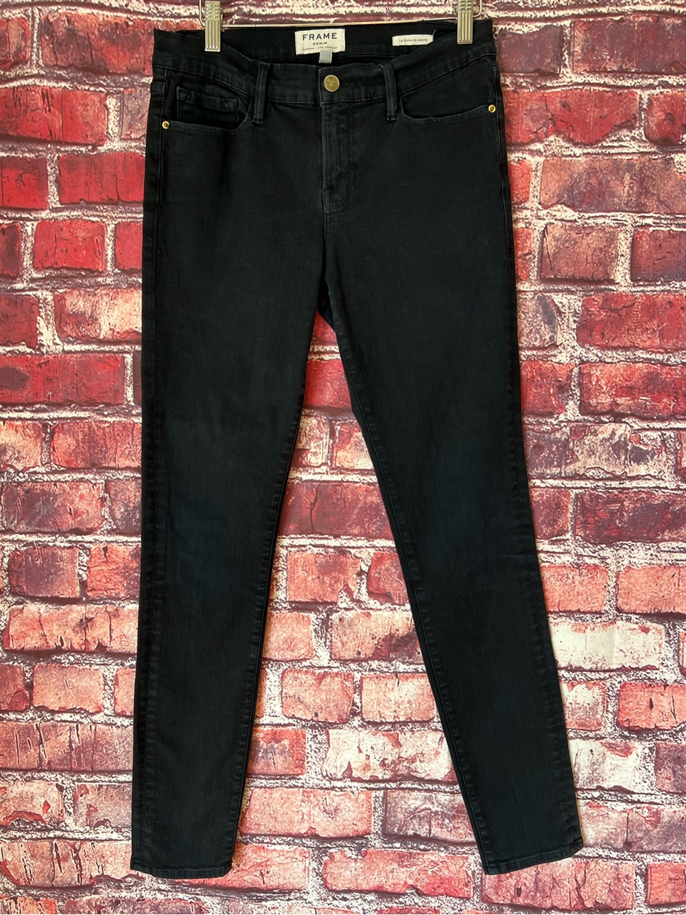 FRAME Le Skinny de Jeanne Faded Black Jeans Size 29